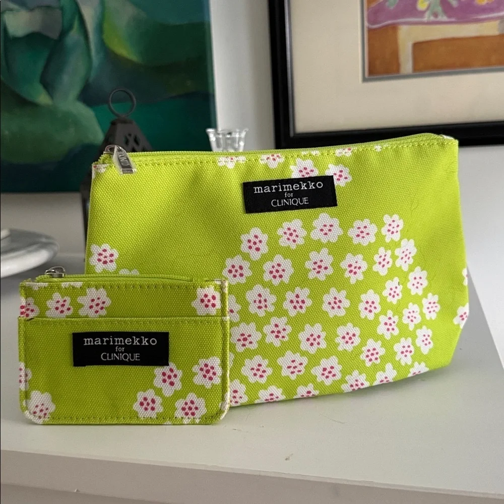 Marimekko for Clinique  Puketti Lime Green Travel Pouch Set (2)